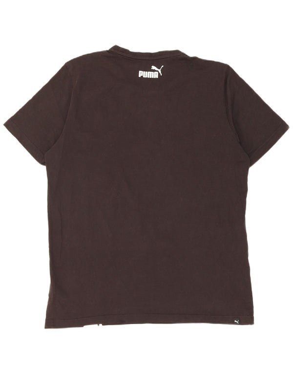 T-shirt męski Puma, duży, czarny, bawełniany z blokami kolorów