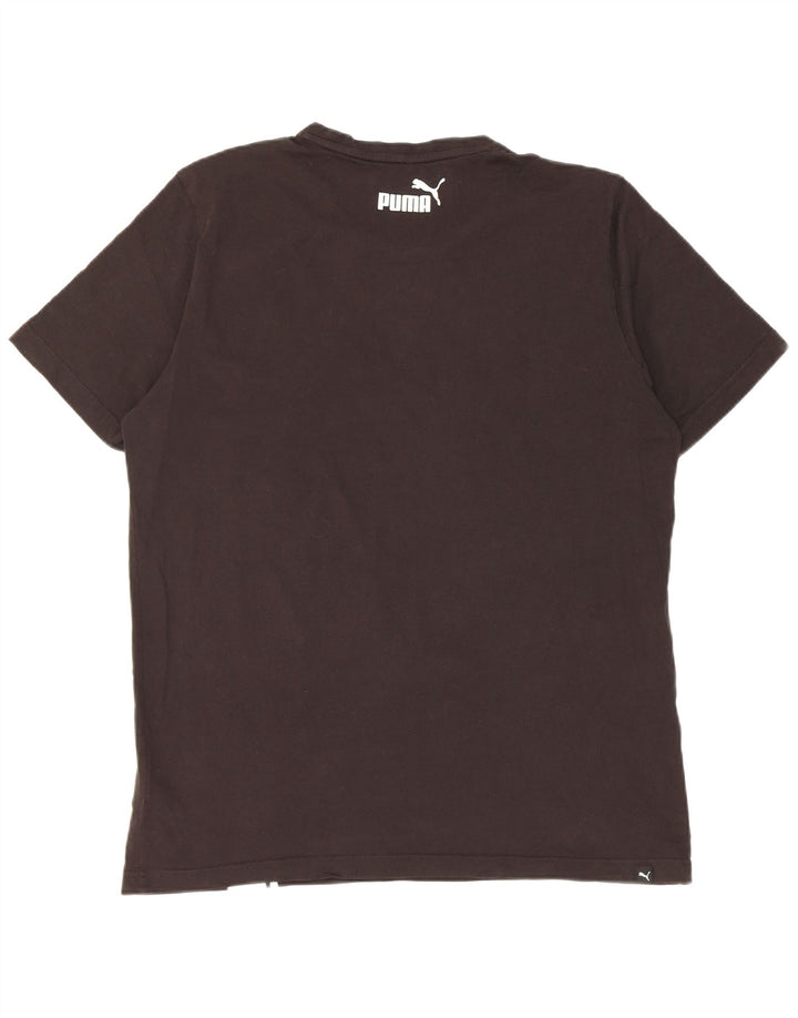 T-shirt męski Puma, duży, czarny, bawełniany z blokami kolorów