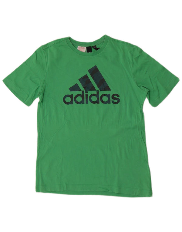 Chłopięca koszulka z grafiką Adidas, 13-14 lat, zielona bawełna