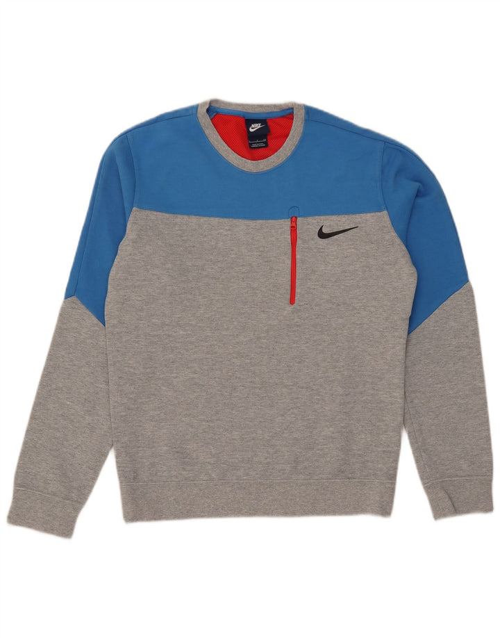 Męska bluza dresowa Nike, mała, szara, z blokami kolorów