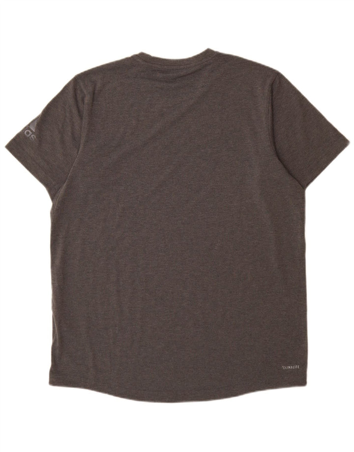Adidas Męski T-shirt Climalite Top, duży, szary, nakrapiany poliester