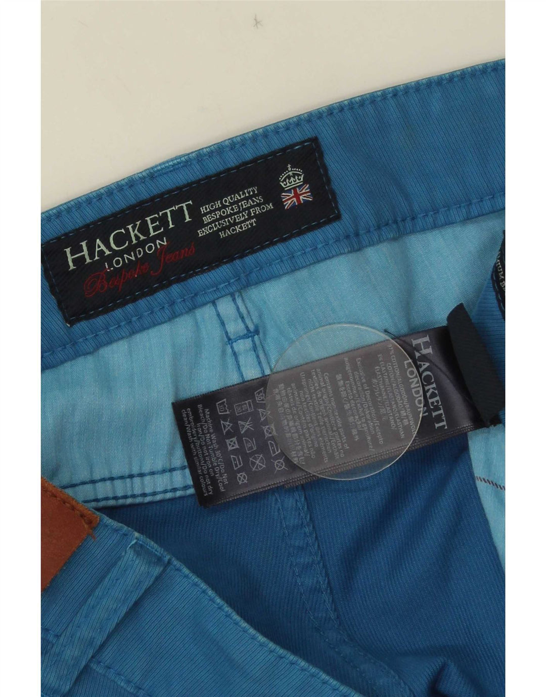 Męskie proste spodnie codzienne Hackett W44 L31 Niebieska bawełna