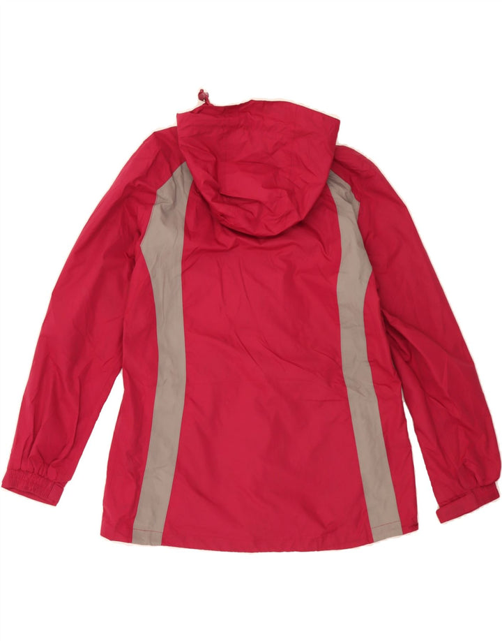 MOUNTAIN WAREHOUSE Womens Hooded Rain Jacket UK 14 Large  Red Colourblock Vintage Mountain Warehouse and Second-Hand Mountain Warehouse from Messina Hembry 