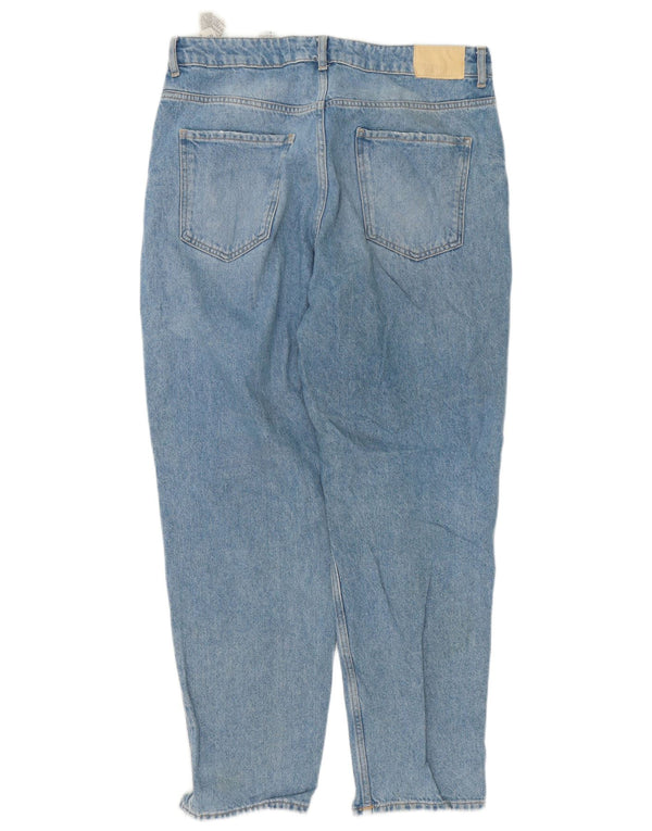 Damskie jeansy Zara z wysokim stanem, w trudnej sytuacji, EU 44 XL W34 L27, niebieska bawełna
