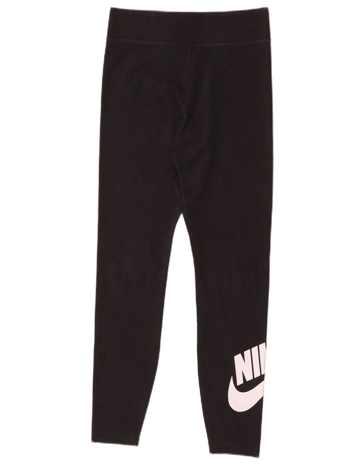 Damskie legginsy Nike Graphic UK 12, średnie czarne, bawełniane