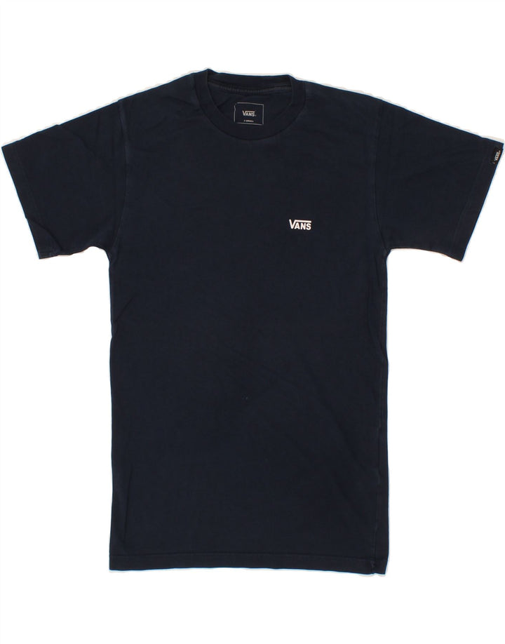 VANS Womens T-Shirt Top UK 4 XS Navy Blue Vintage Vans and Second-Hand Vans from Messina Hembry 