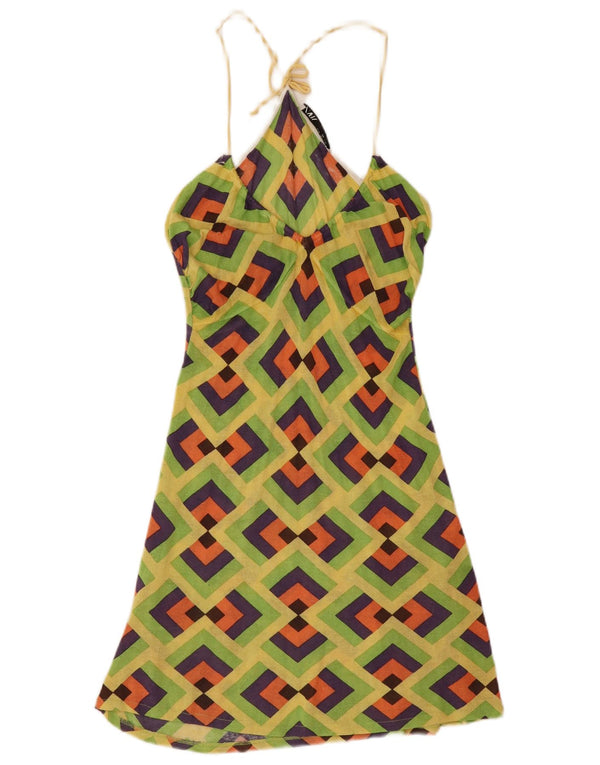 Damska sukienka wiązana na szyi Zara UK 8 Small Green Geometric