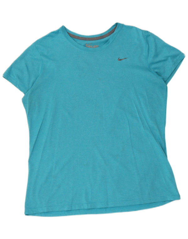 Damska koszulka Nike Dri Fit Regular Fit Top UK 18 XL Niebieski poliester