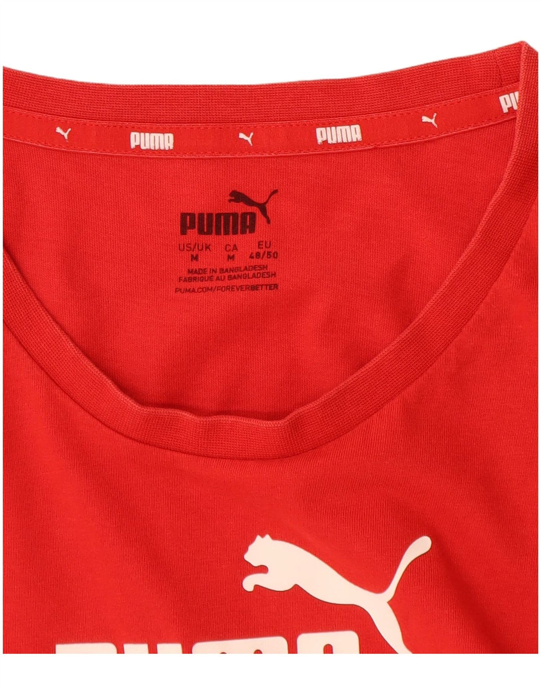 Męska koszulka z grafiką PUMA, bawełniana koszulka w kolorze średniej czerwieni