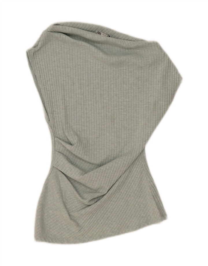 Damska bluzka bez rękawów Zara UK 12, średnia zieleń