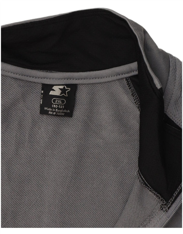 STARTER Mens Tracksuit Top Jacket 2XL Grey Colourblock Polyester