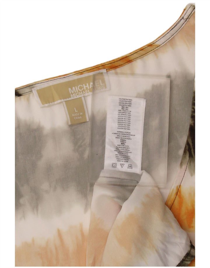 MICHAEL KORS Damski top z kamizelką UK 16, duży, wielokolorowy poliester typu Tie Dye