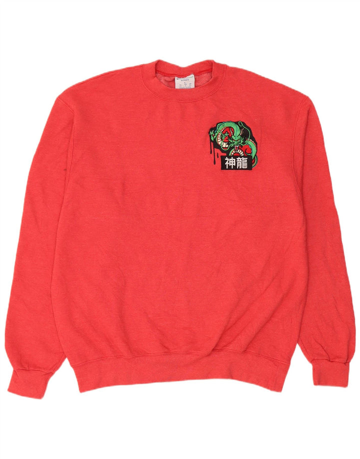 Męski sweter z grafiką Champion, duży, czerwony, bawełniany