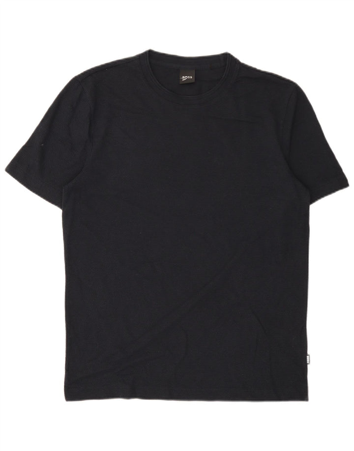 T-shirt męski Hugo Boss, średni, granatowy, bawełniany
