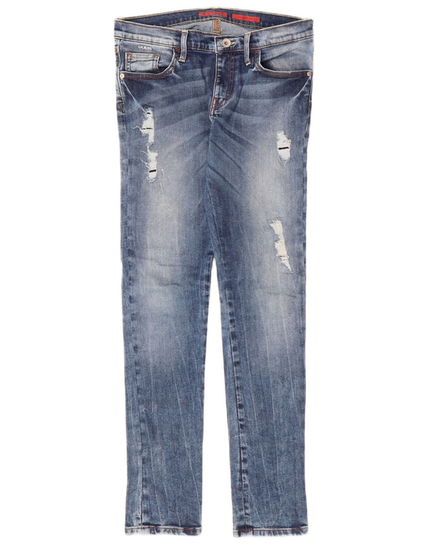 Guess Dziewczęce Dżinsy Skinny Distressed 13-14 lat XL W30 L29 Niebieska bawełna