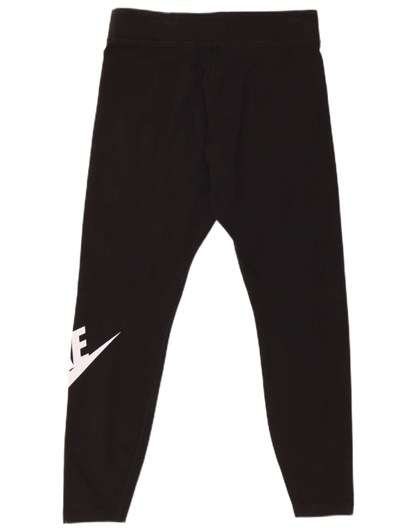 Damskie legginsy Nike Crop Graphic UK 16, duże, czarne, bawełniane