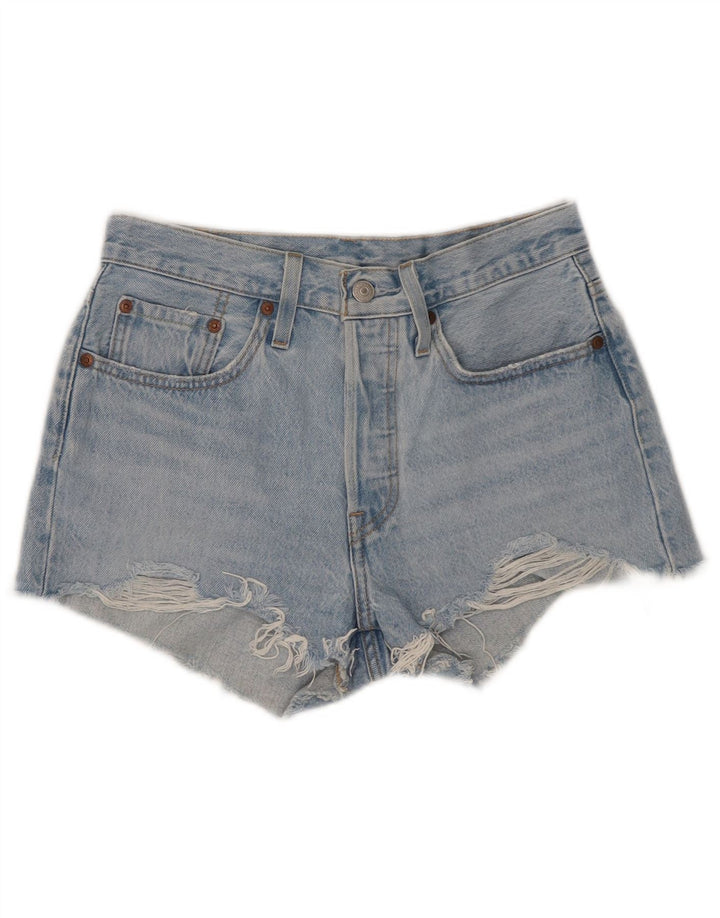Damskie spodenki jeansowe Levi's 501 w trudnej sytuacji W26, małe, niebieskie, bawełniane