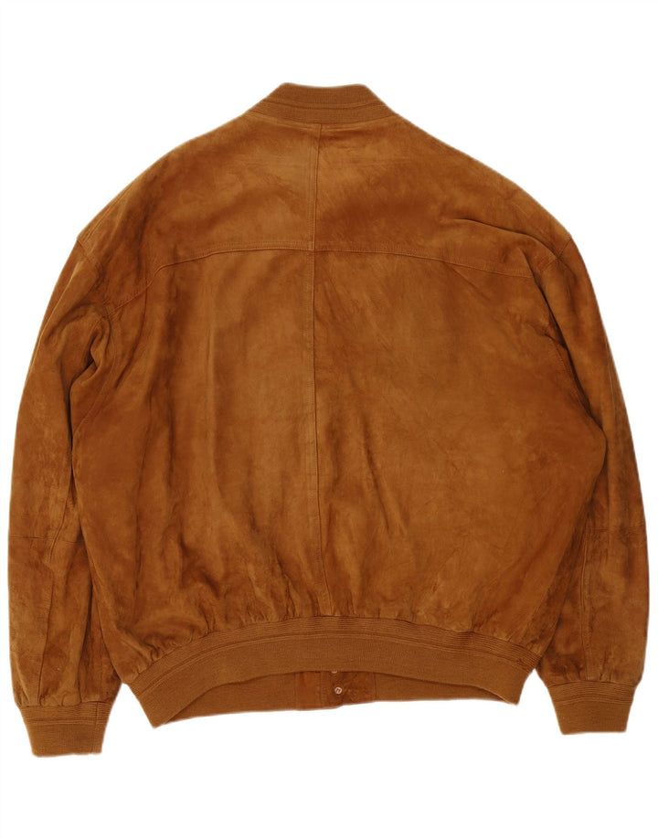 Męska zamszowa kurtka bomber James Dillon UK 44 2XL Brązowa skóra