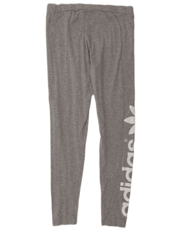 Damskie legginsy Adidas Graphic UK 16, duże, szare, bawełniane