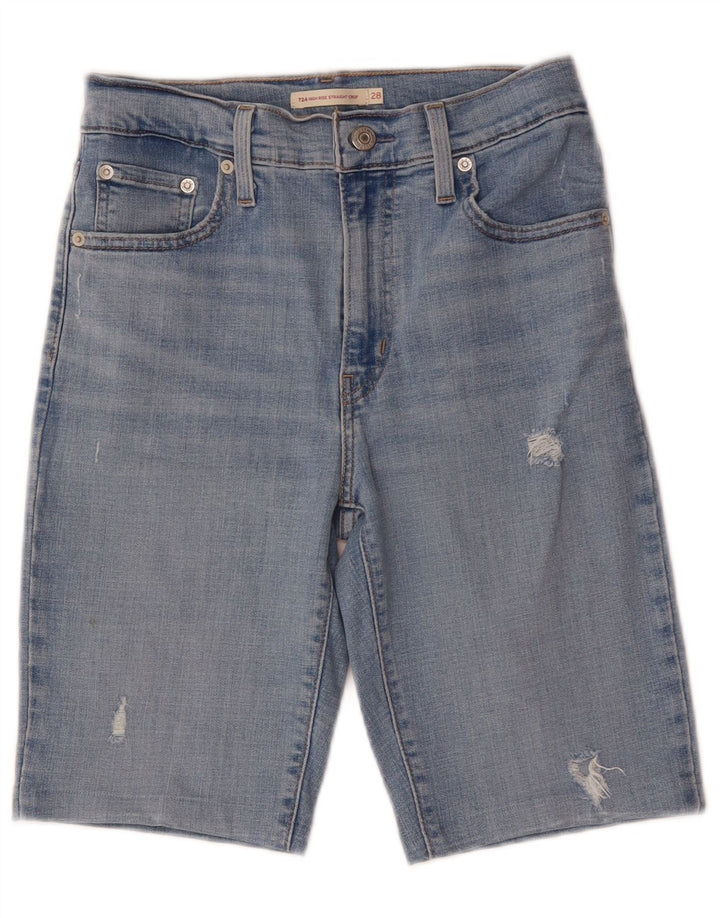 Damskie spodenki jeansowe Levi's z wysokim stanem i wysokim stanem W28 Średnioniebieskie bawełniane