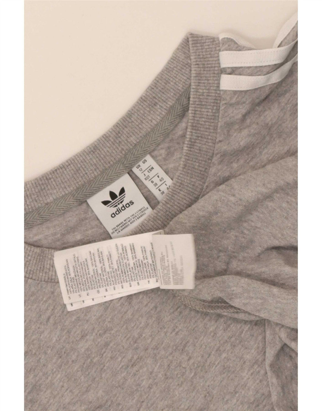 Damska koszulka Adidas Top UK 12 Średnia szara bawełna