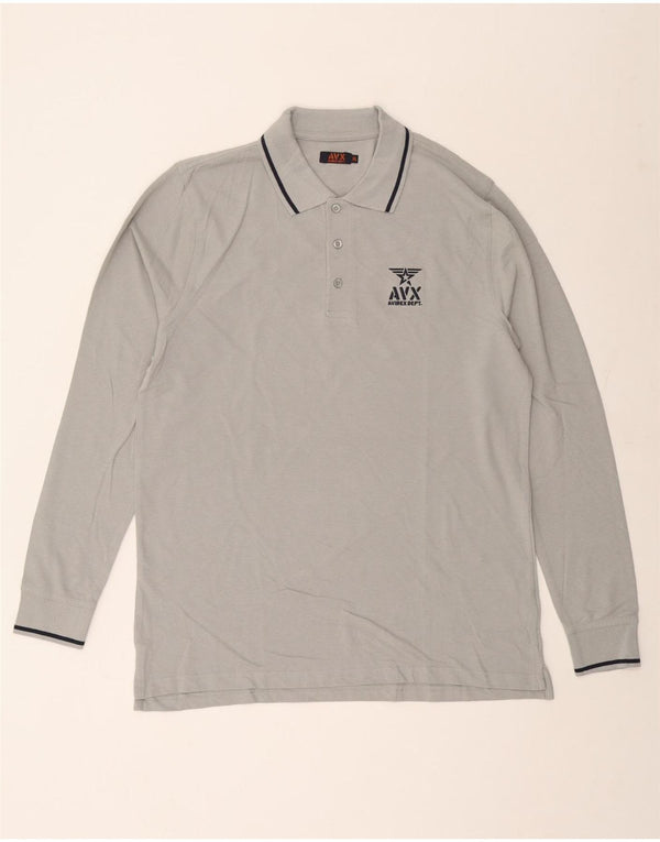 Męska koszulka polo z długim rękawem Avirex XL, szara bawełna