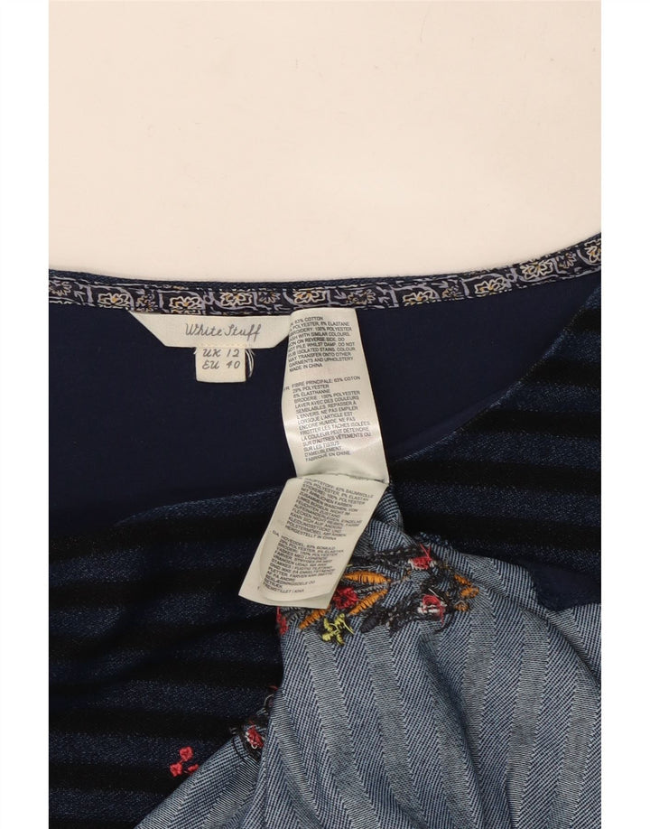 Damska sukienka typu shift z rękawem 3/4 White Stuff UK 12, średnie granatowe paski