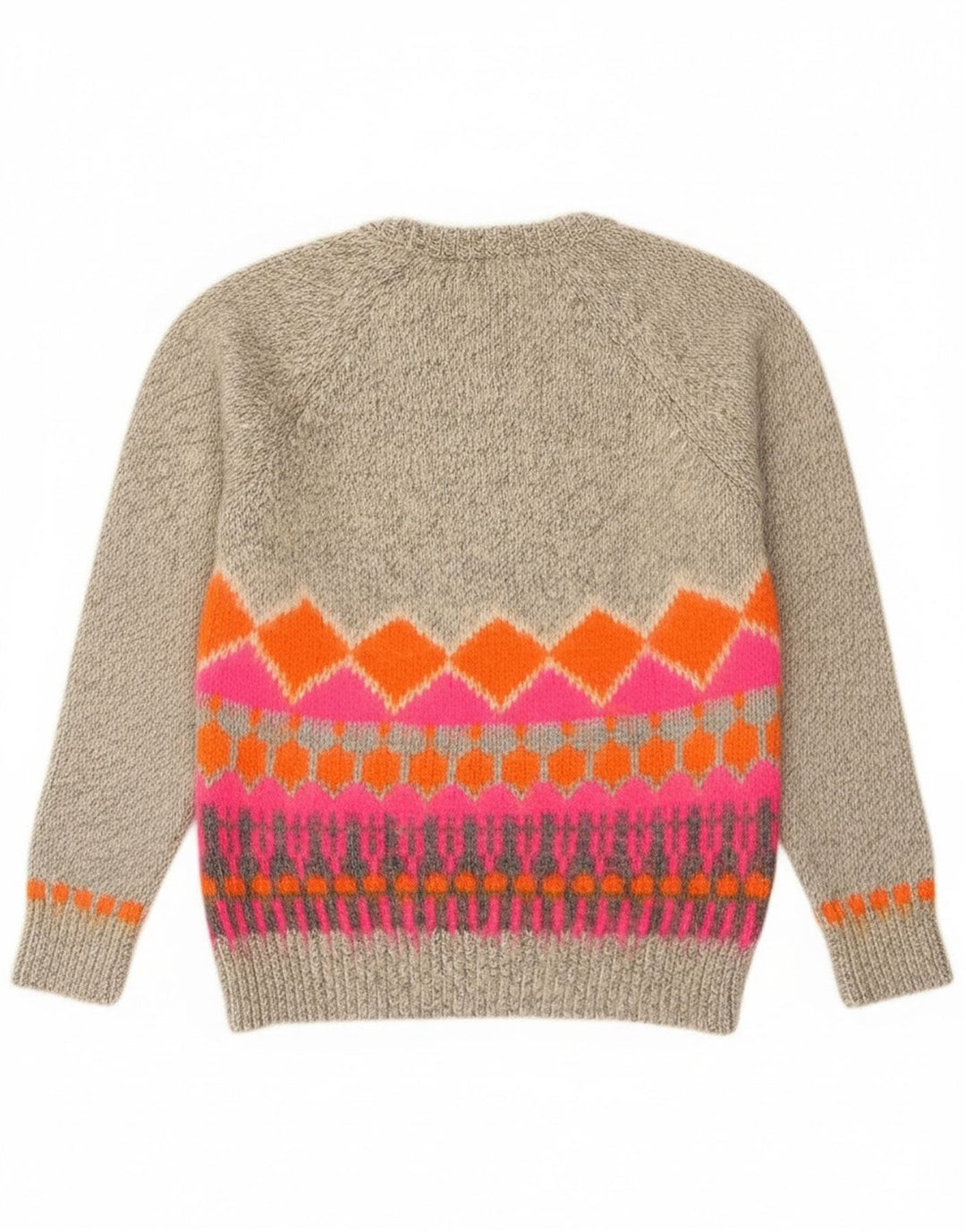 Damski sweter Superdry z okrągłym dekoltem UK 14 Średni szary Fair Isle
