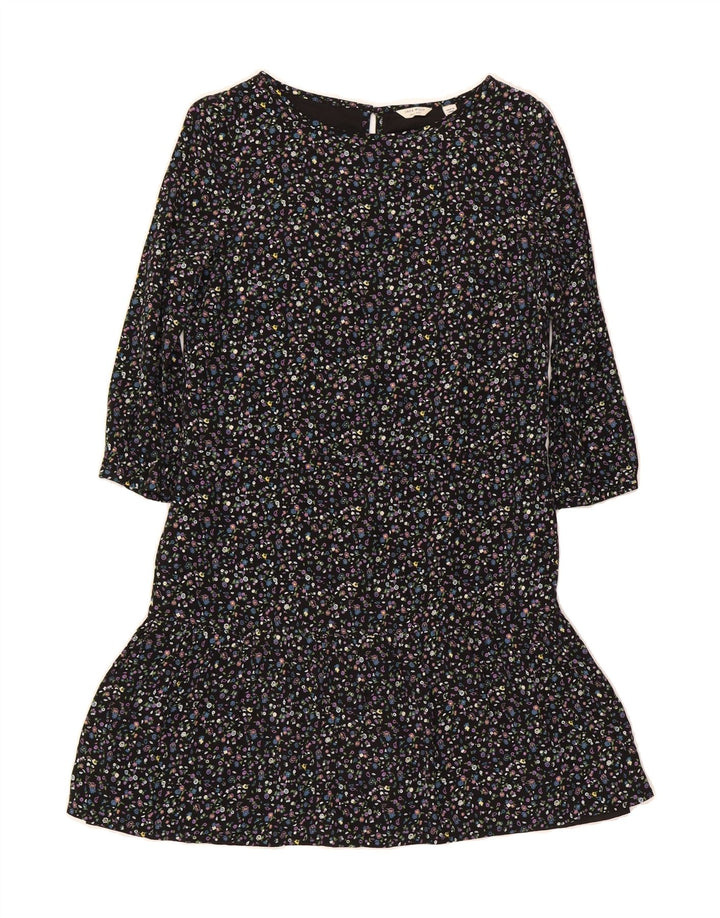 JACK WILLS Womens 3/4 Sleeve Basic Dress UK 6 XS Black Floral Vintage Jack Wills and Second-Hand Jack Wills from Messina Hembry 