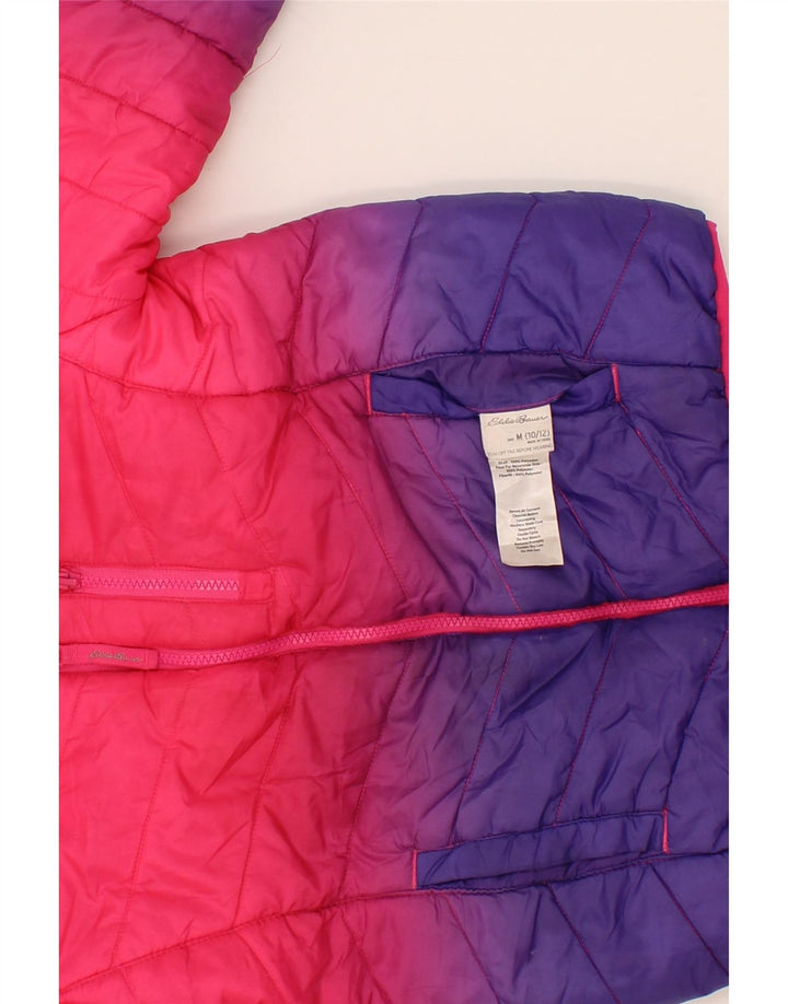 EDDIE BAUER Girls Padded Jacket 10-11 Years Medium Pink Colourblock Vintage Eddie Bauer and Second-Hand Eddie Bauer from Messina Hembry 
