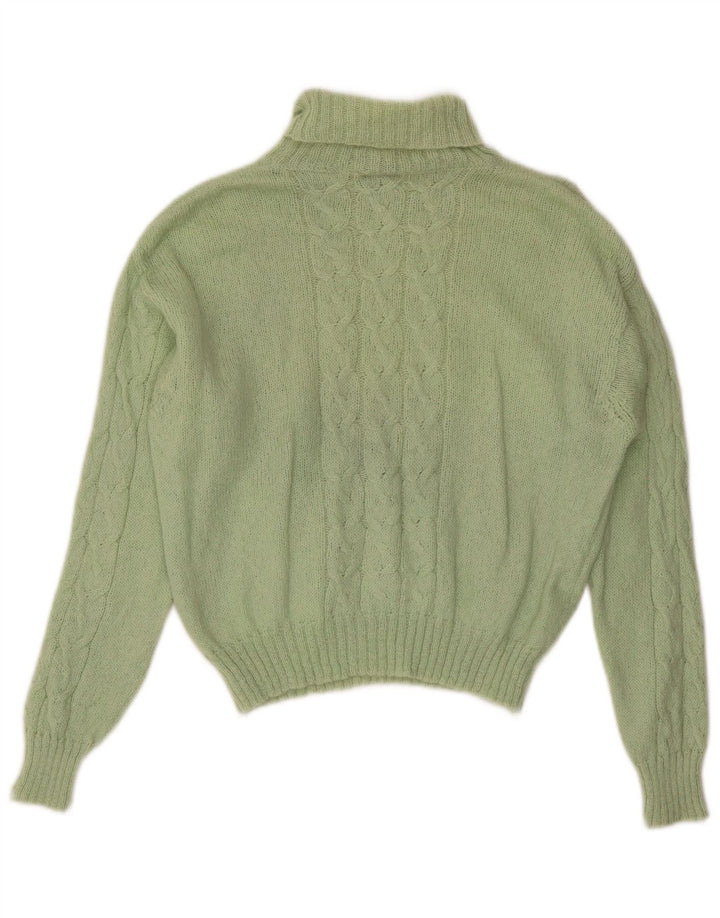 Vintage damski sweter z okrągłym dekoltem UK 14, średni zielony