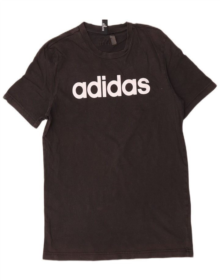 Męska koszulka z grafiką Adidas, średnia, czarna bawełna