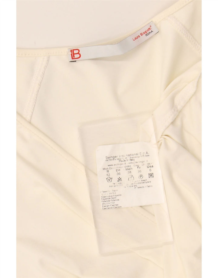 LAURA BIAGIOTTI Womens A-Line Dress IT 42 Medium White Polyamide