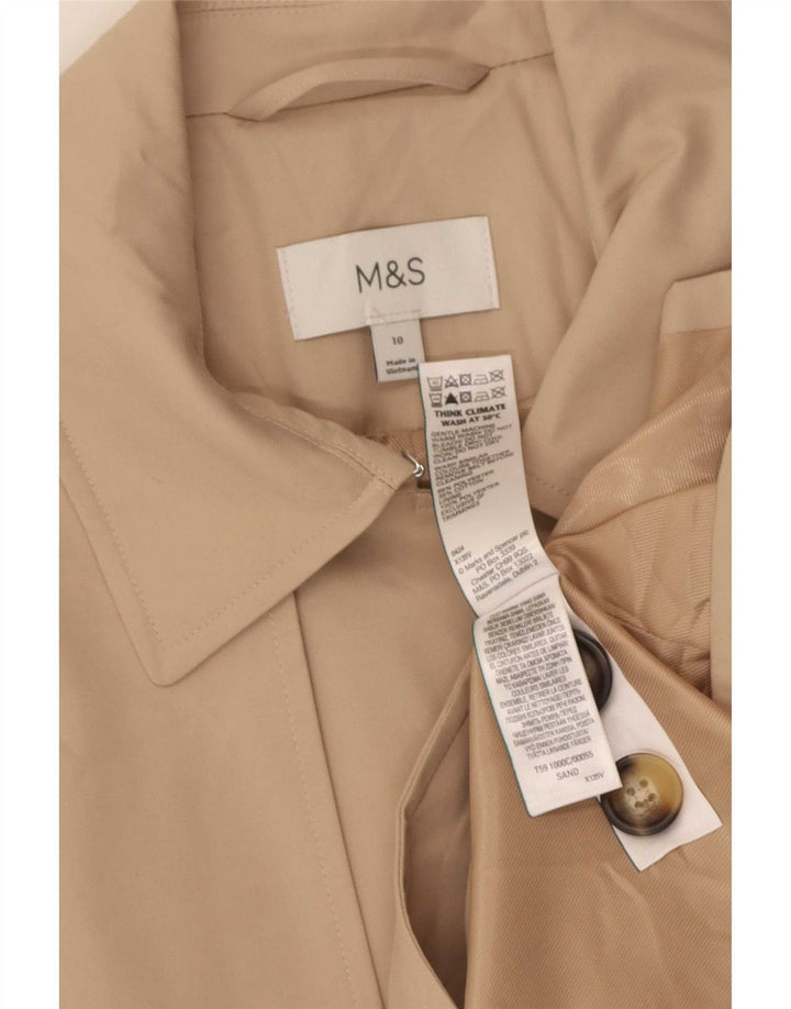 Marks & Spencer Damski trencz z podwójnymi piersiami, UK 10, mały beż