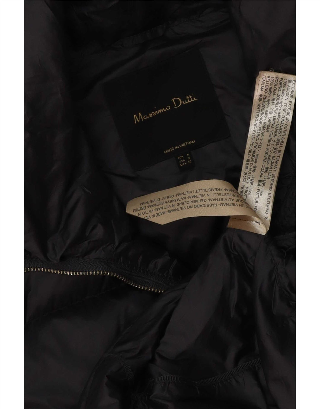 Damska ocieplana kurtka Massimo Dutti UK 10, mała, granatowa, nylonowa