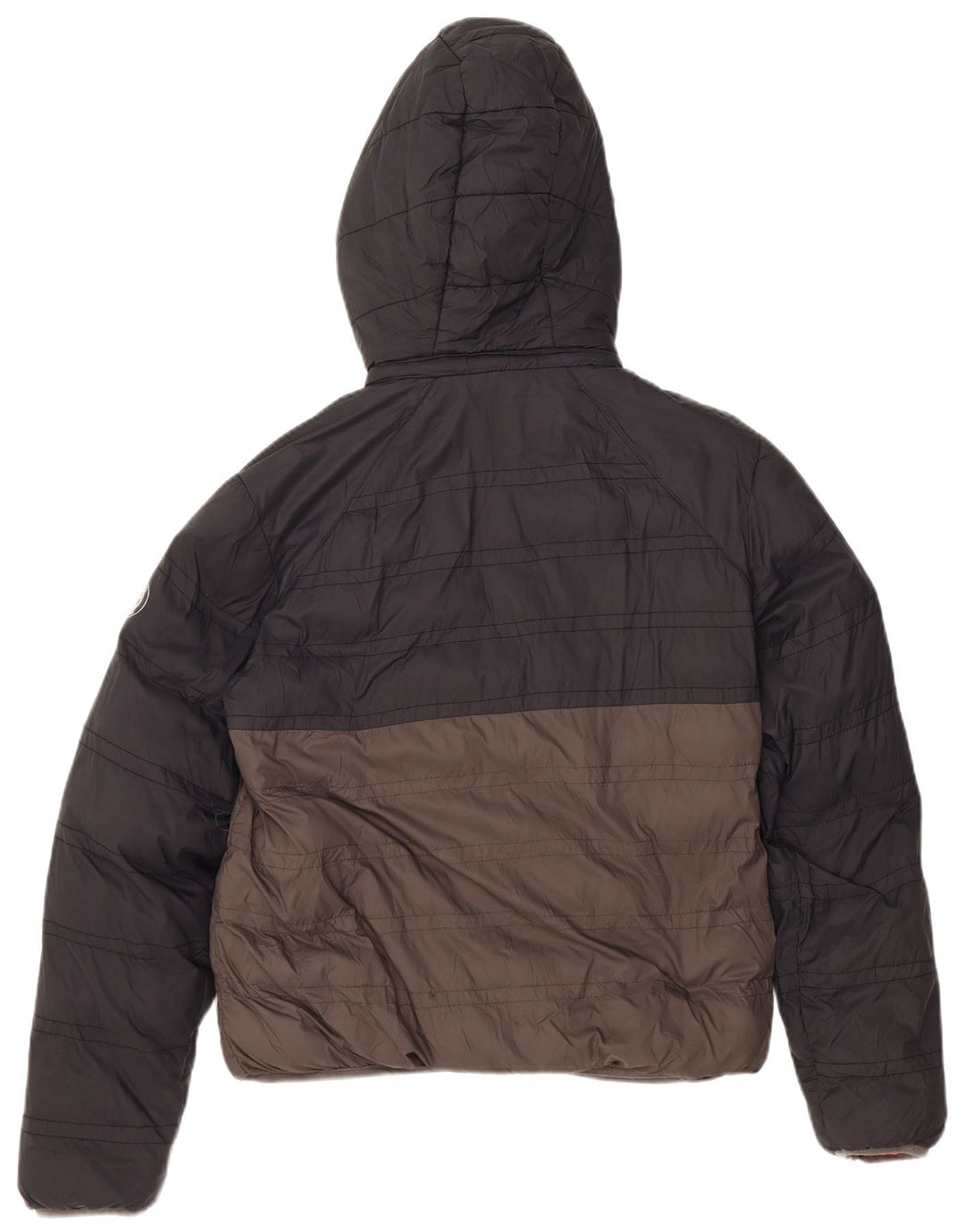 MICHAEL KORS Chłopięca wyściełana kurtka z kapturem, 15-16 lat, szary nylon w bloki kolorów