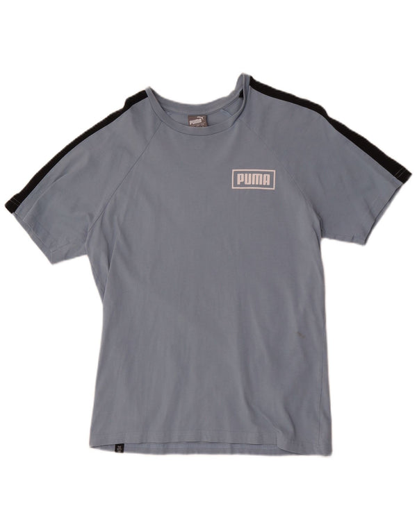 Męski T-shirt Puma z grafiką, mały, niebieski, z blokami kolorów