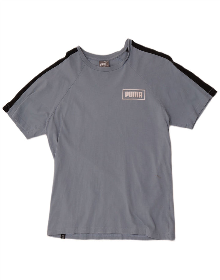Męski T-shirt Puma z grafiką, mały, niebieski, z blokami kolorów
