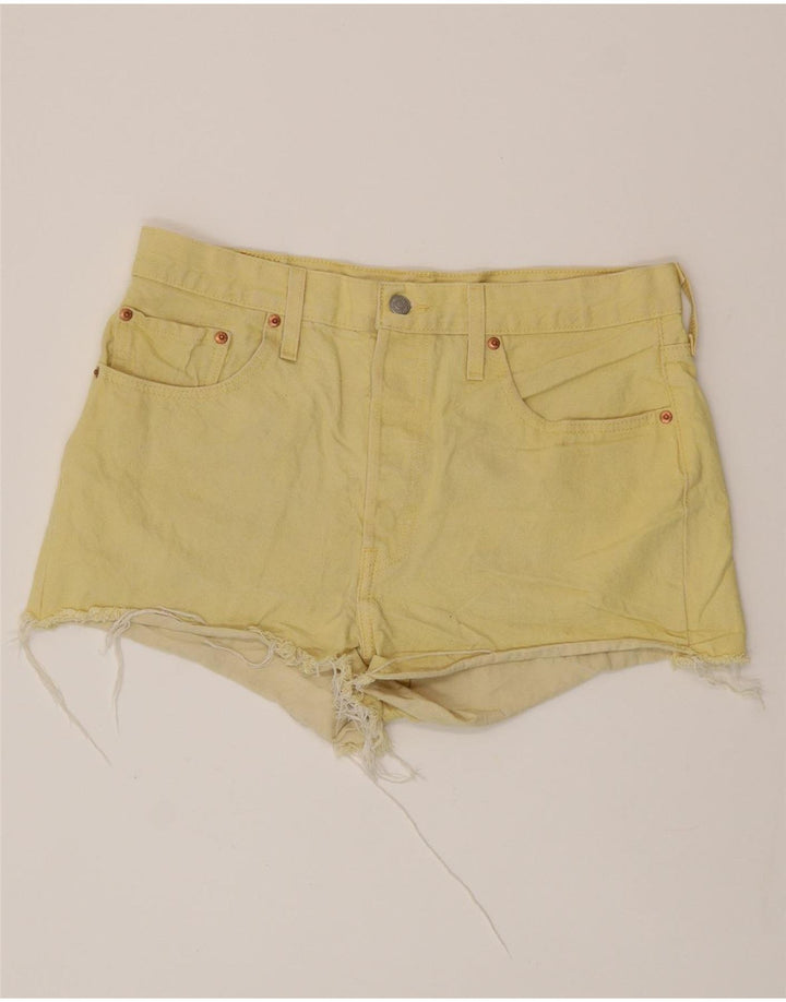 Damskie spodenki jeansowe LEVI'S 501 W32, duże, żółte, bawełniane
