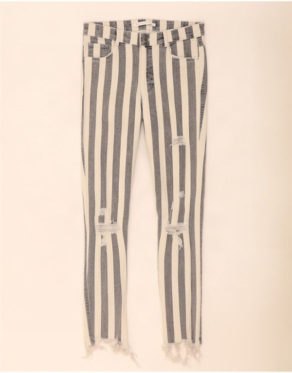 Damskie jeansy rurkowe Zara Trafaluc z wysokim stanem EU 38 Small W28 L28 szare