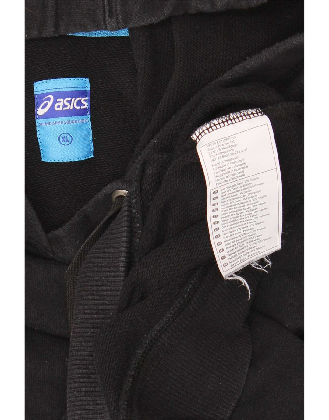 Męski sweter z kapturem Asics XL, czarny, bawełniany