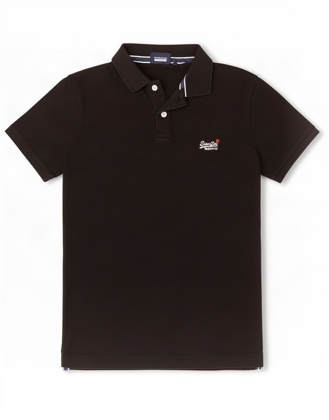 Męska koszulka polo Superdry, średnia czarna, bawełniana