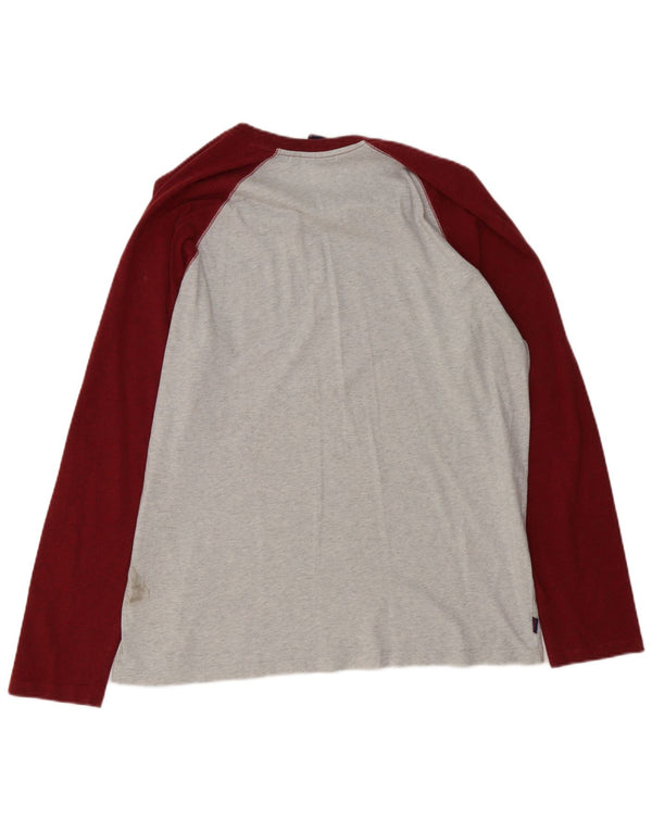 Męski top Superdry z długim rękawem 2XL, szara, bawełniana w bloki kolorów