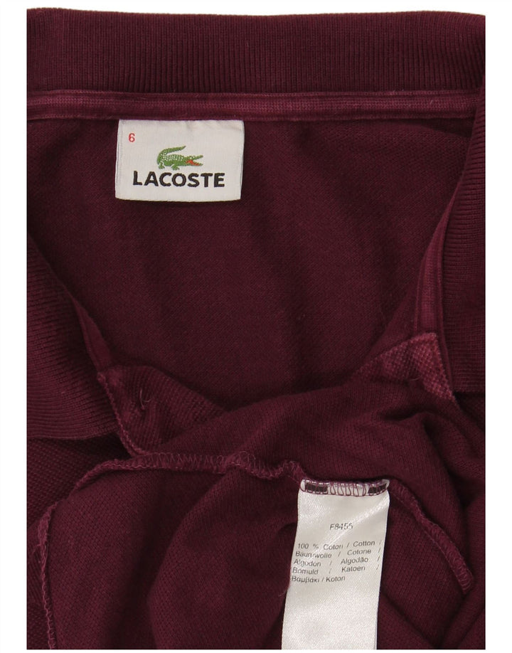 Męska koszulka polo LACOSTE, rozmiar 6 XL, bordowa bawełna