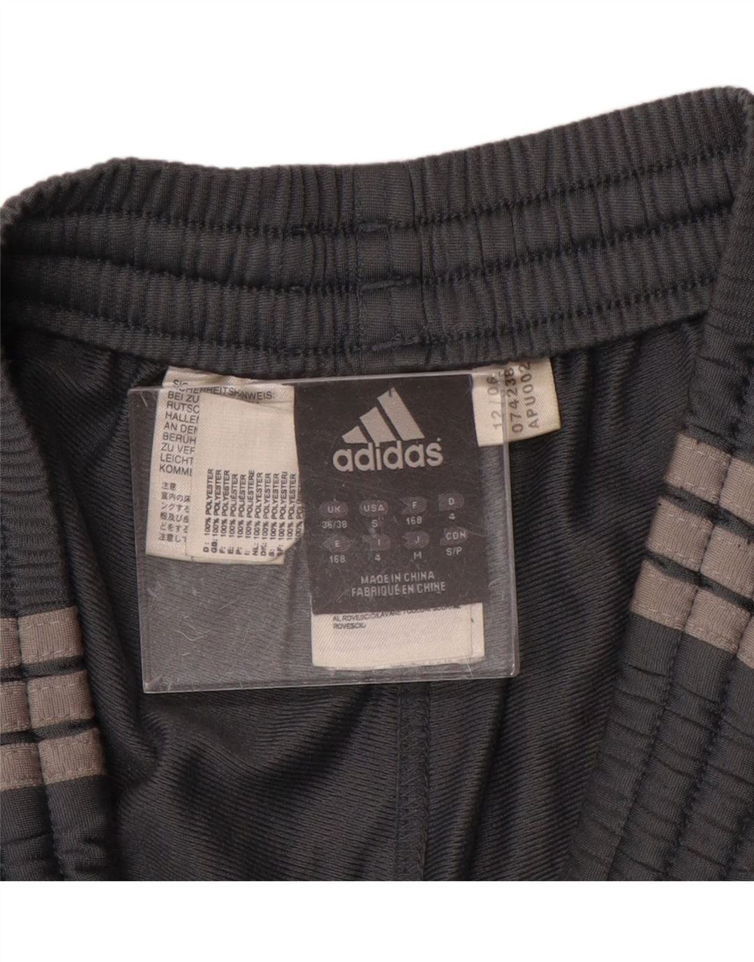 Męskie spodnie dresowe ADIDAS UK 36/38, mały szary poliester z blokami kolorów