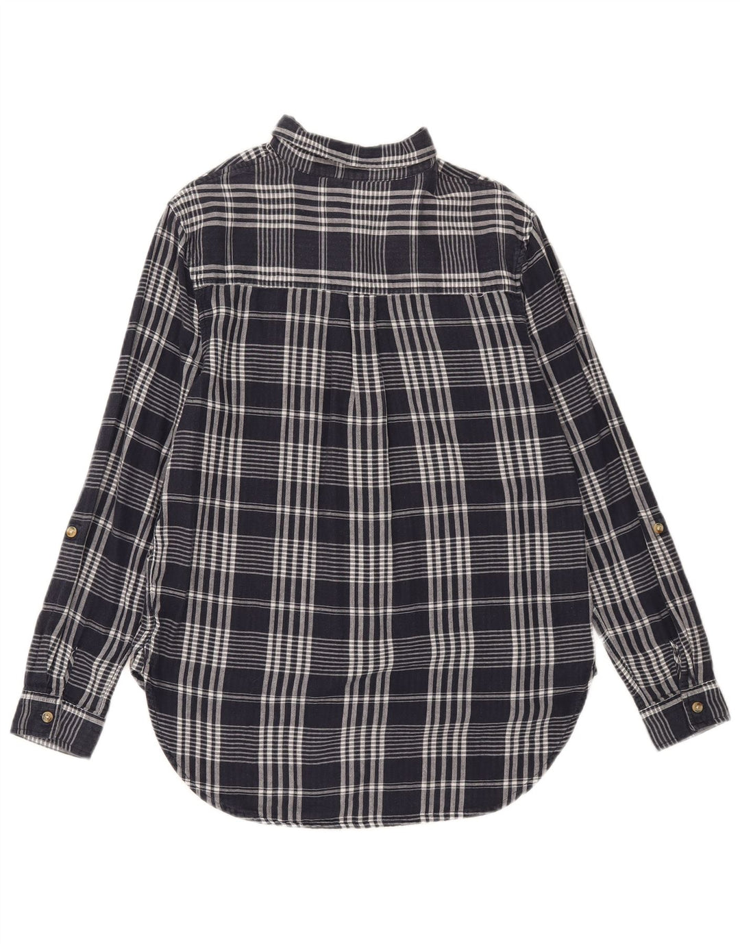 Marks & Spencer Damska koszula oversize UK 8, mała, bawełniana w granatową kratkę