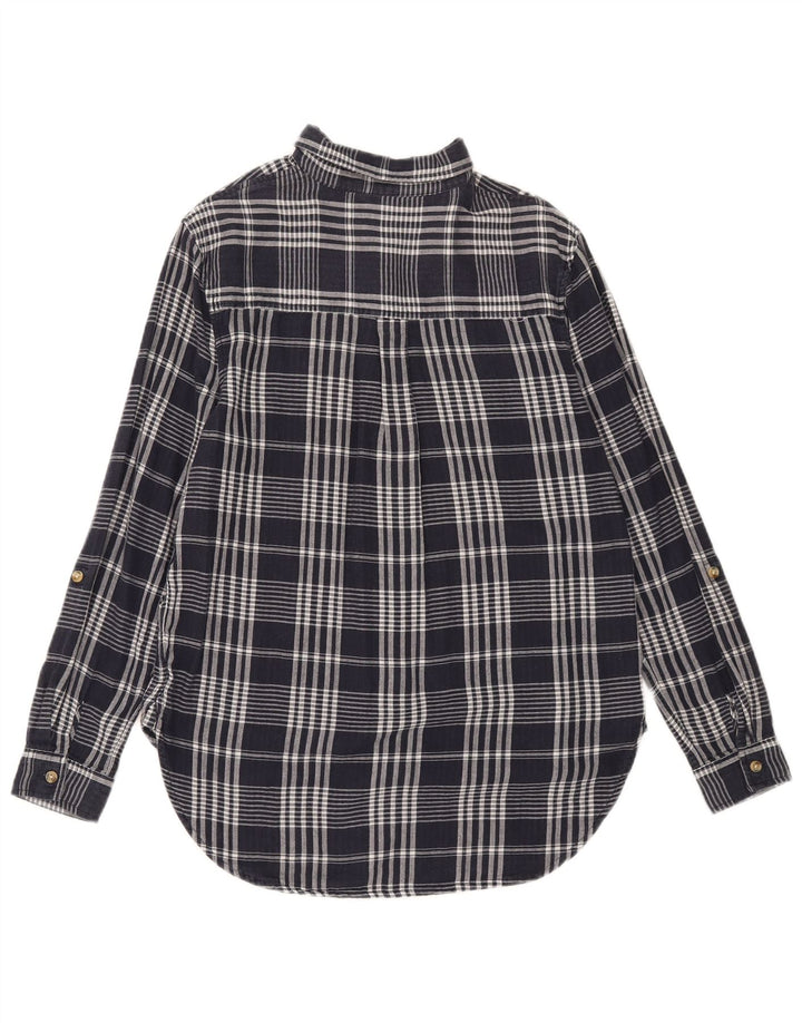 Marks & Spencer Damska koszula oversize UK 8, mała, bawełniana w granatową kratkę