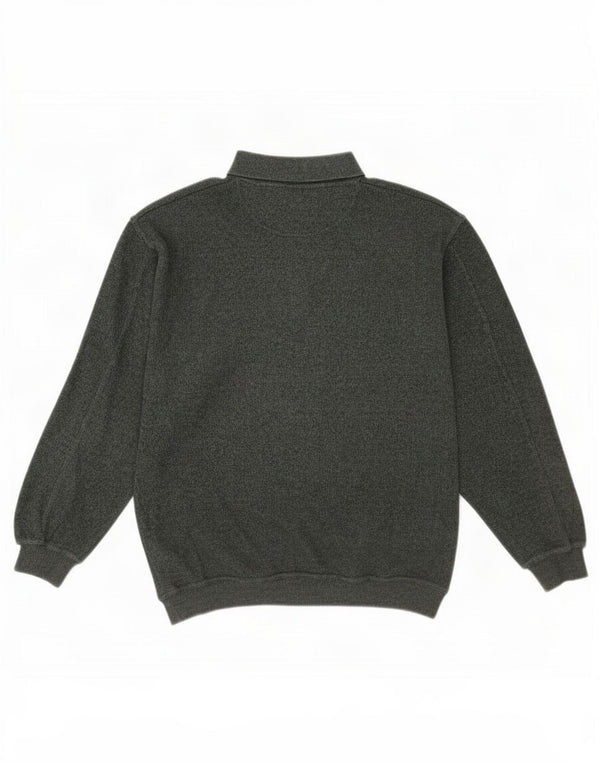 Vintage męski sweter polo XL, zielony, bawełniany