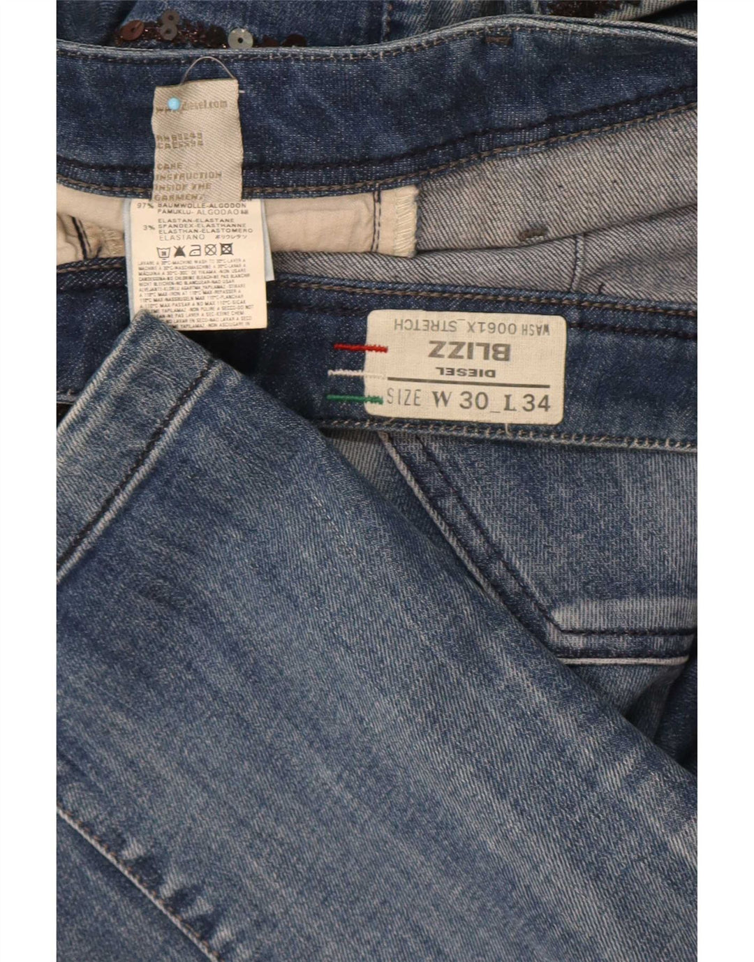 Damskie jeansy Diesel Blizz Slim W30 L34 Niebieskie bawełniane