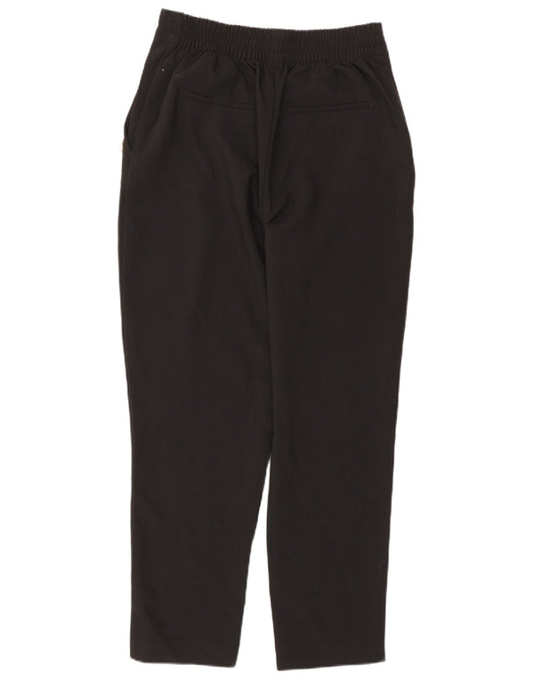 Zara Womens High Waist Tapered Chino Trousers Small W26 L26 Black Polyester